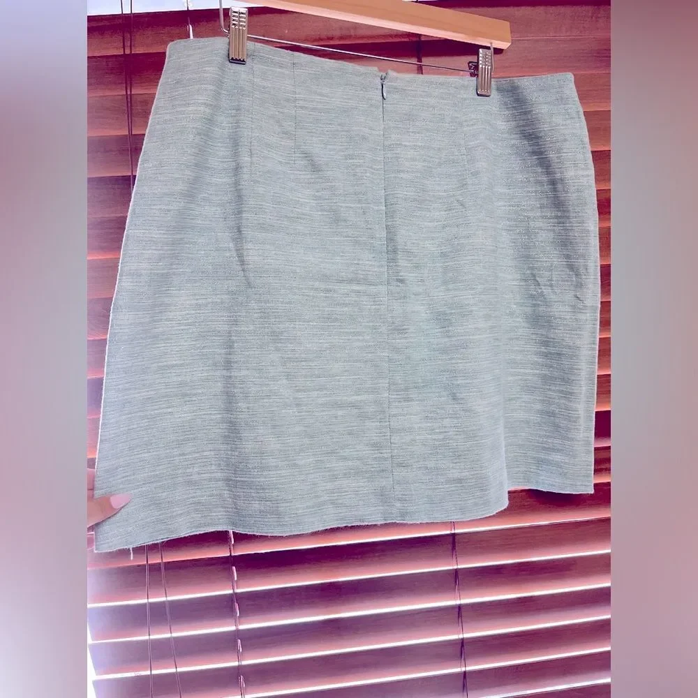 NWT LOFT Silver Straight Skirt Size‎ 14 Retro 70s Vibes